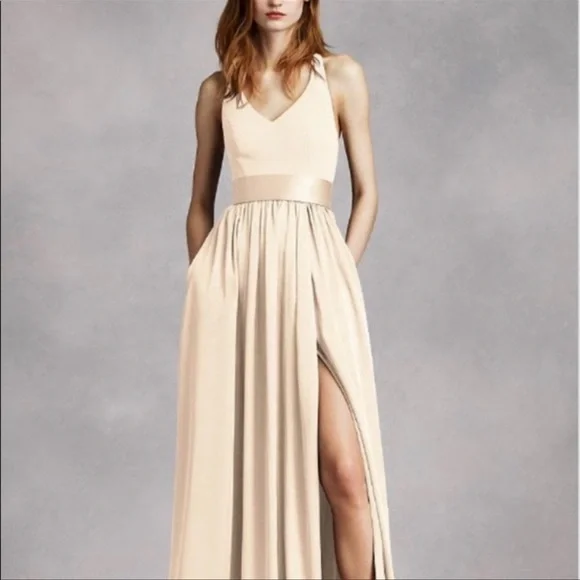 Vera Wang | Dresses | Nwt White By Vera Wang Champagne Charmeuse Vw3624 Bridesmaid  Dress | Poshmark